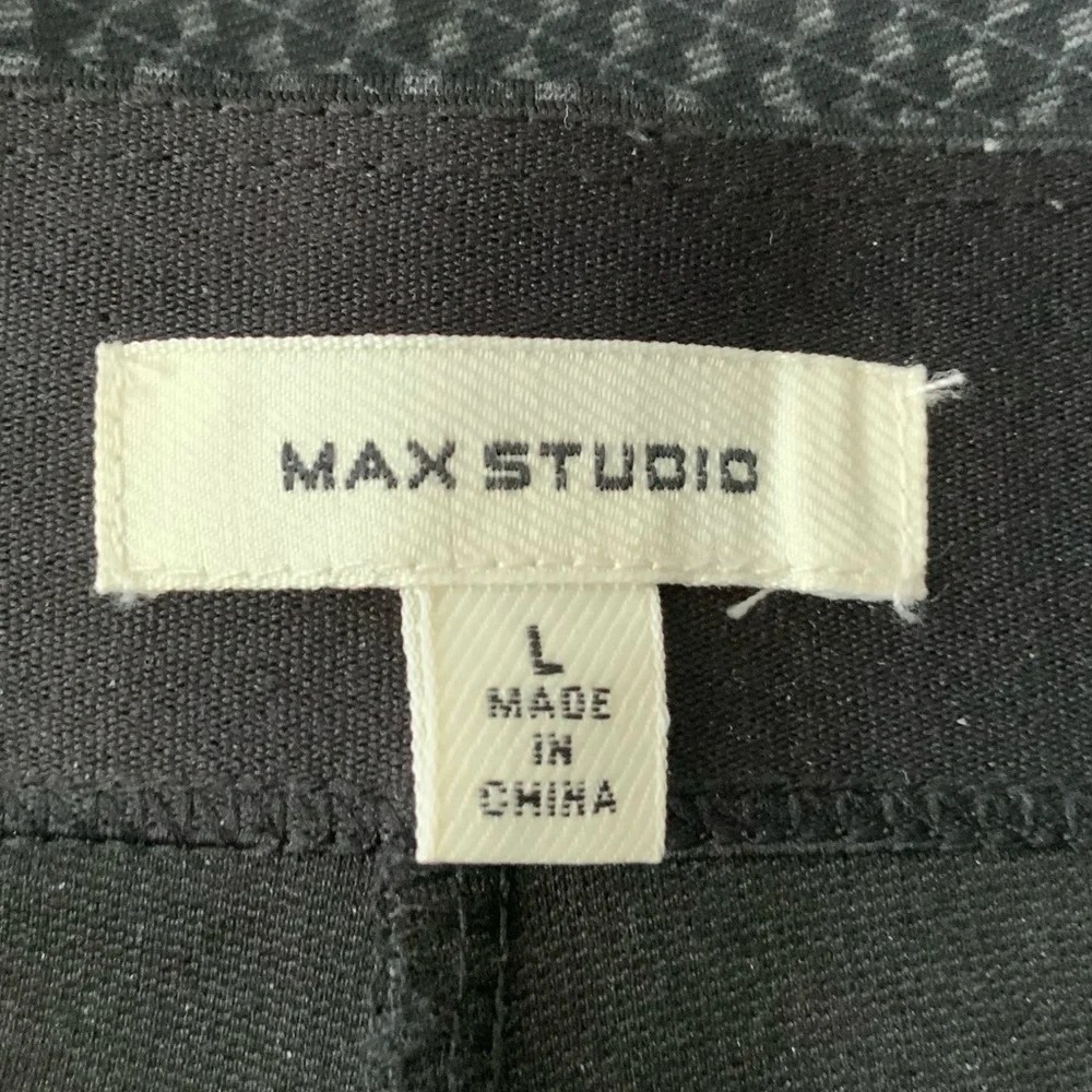 MAX STUDIO Patterned Ponte Leggings Gray Large